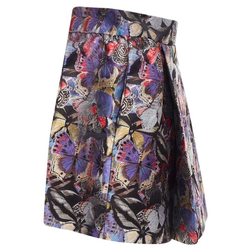 Valentino silk blend butterfly jacquard high waisted skirt - Picture 4 of 6